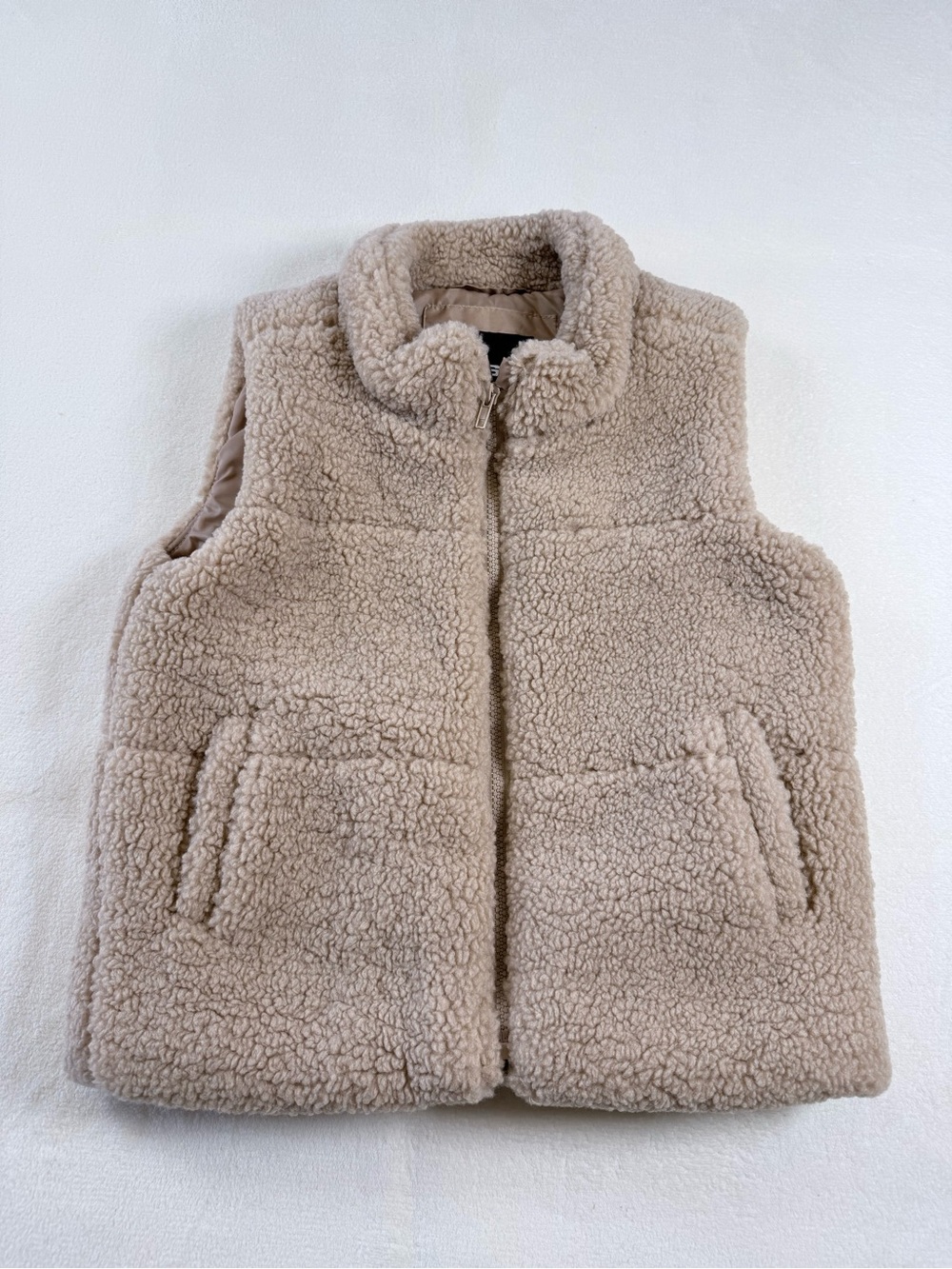 RSQ Woman’s Sherpa Vest in Beige-Cream